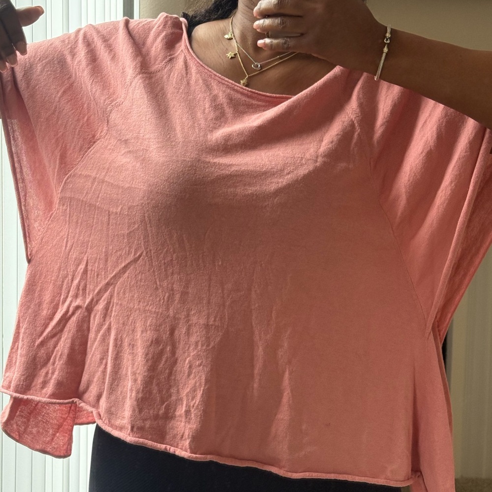 Zara Coral Short batwing Sleeve Tee